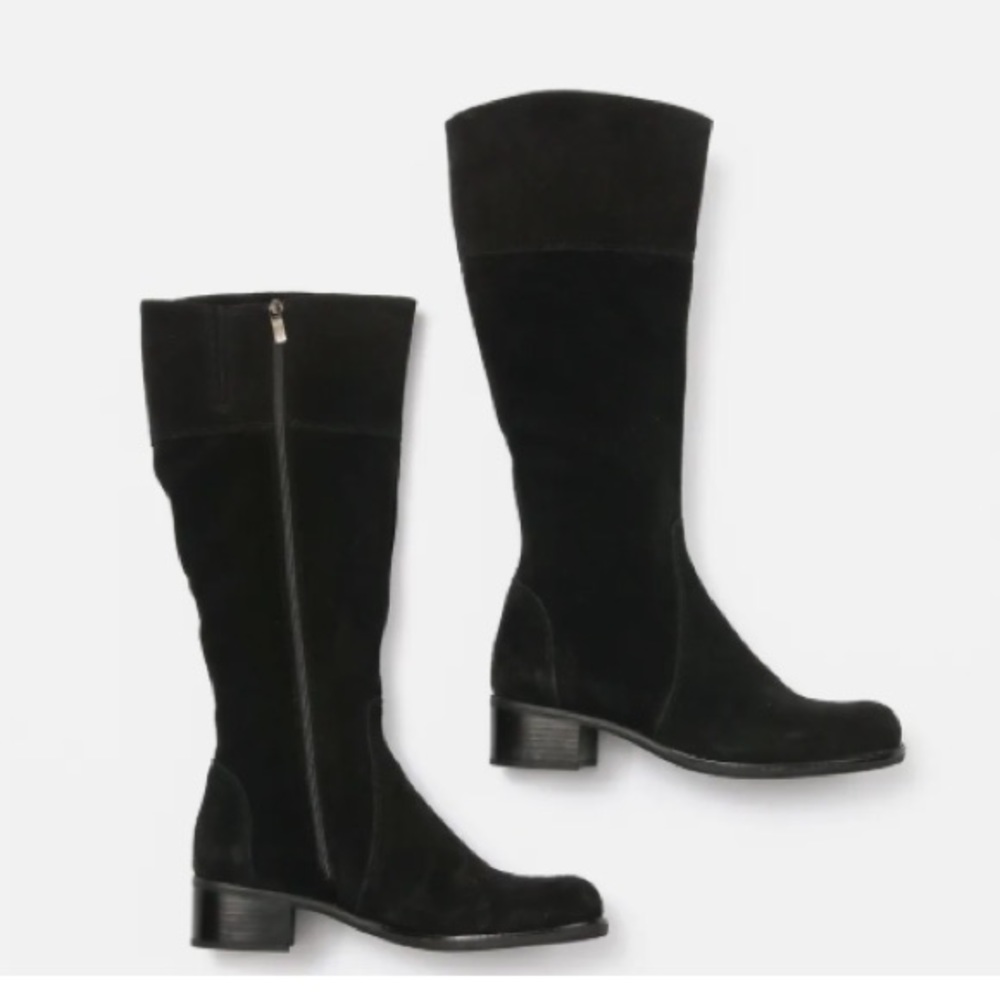 La CANADIENNE Black Suede Lace-Up Knee-High Boots